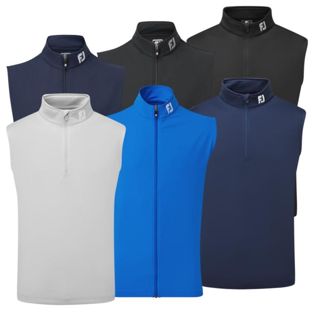 Footjoy Mens 2025 Full-Zip Knit Moisture Wicking Stretch Fabric Golf Vest Gilet