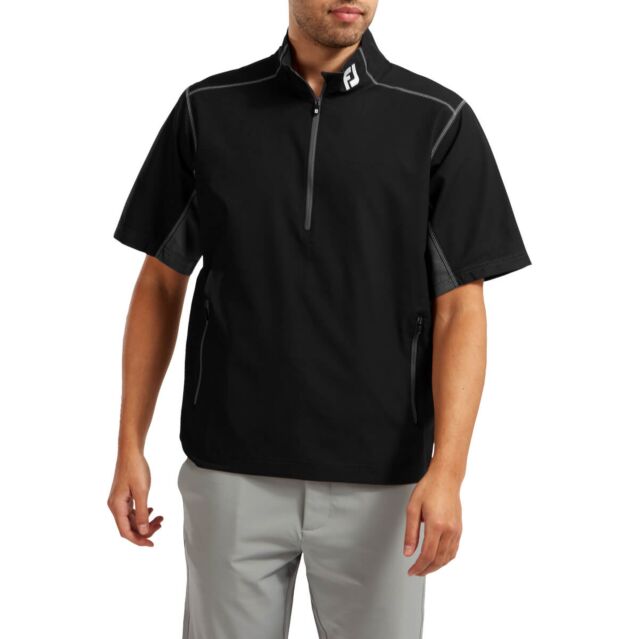 Footjoy Mens Half Zip Side Pockets Regular Fit Golf Windshirt