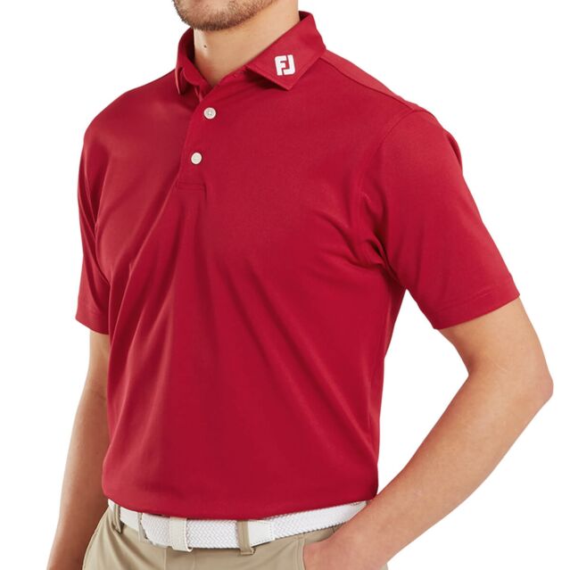 Footjoy Mens Performance Short Sleeve Ath Moisture Wicking Golf Polo Shirt