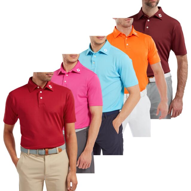 FootJoy Mens 2024 Pique Solid Athletic Moisture Wicking Golf Polo Shirt