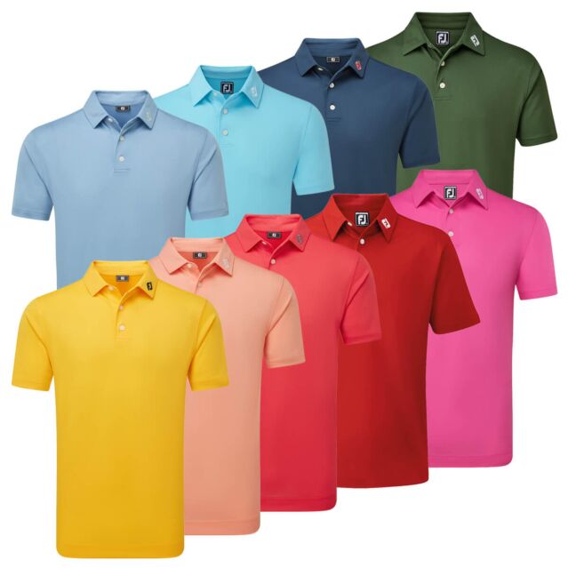 Footjoy Mens 2025 Pique Solid Athletic Moisture Wicking Golf Polo Shirt