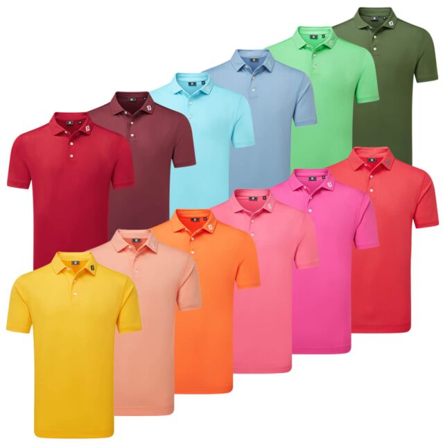 Footjoy Mens 2025 Pique Solid Athletic Moisture Wicking Golf Polo Shirt