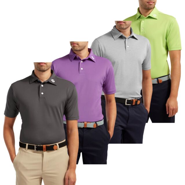 FootJoy Mens 2024 ProDry Pique Short Sleeve Athletic Light Golf Polo Shirt
