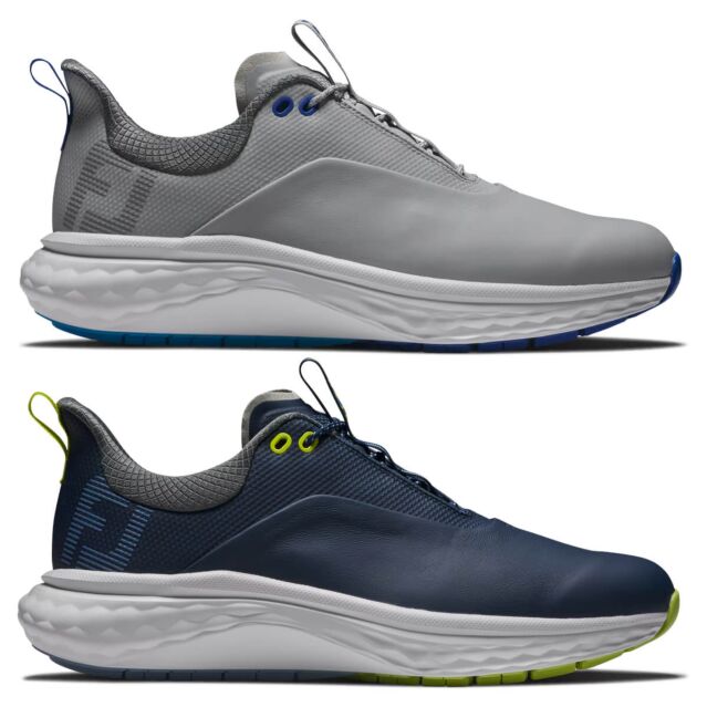 Footjoy Mens 2025 FJ Quantum Leather Blend Waterproof Spikeless Golf Shoes
