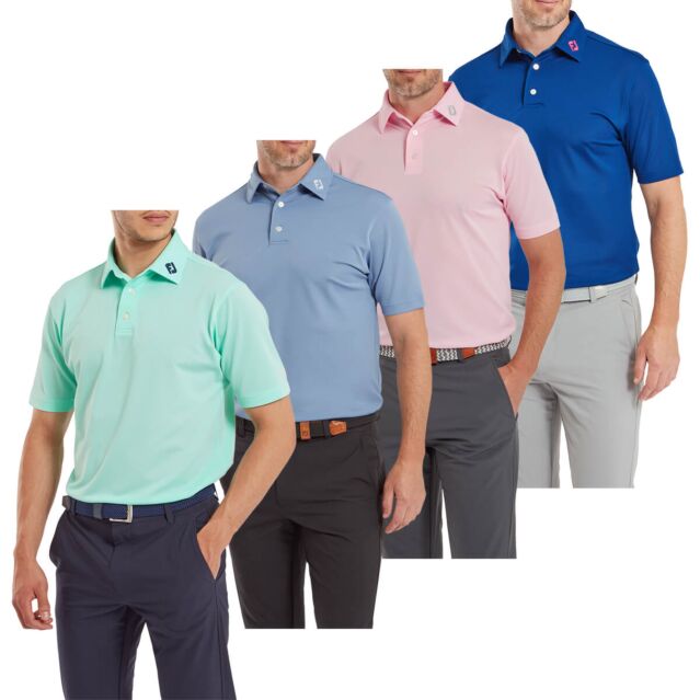 FootJoy Mens 2024 Stretch Fabric Moisture Wicking Pique Golf Polo Shirt