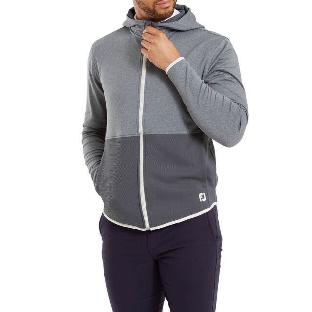 FootJoy Mens ThermoSeries Moisture Wicking Thermal Full Zip Golf Hoody