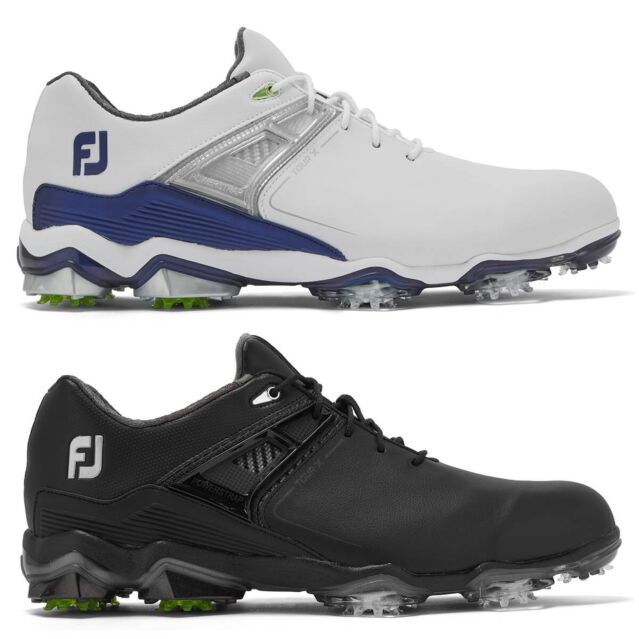 FootJoy Mens Tour X Light Durable Leather Waterproof Spiked Golf Shoes
