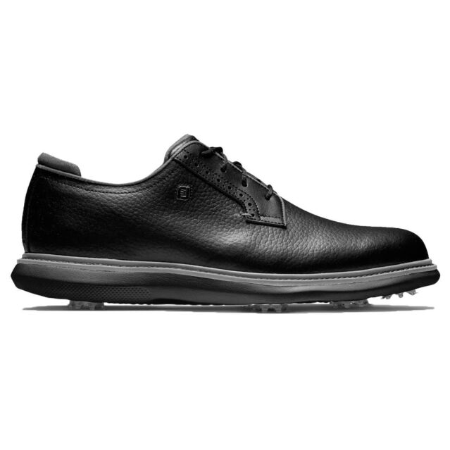 Footjoy Mens 2025 Traditions Breathable Waterproof Leather Spiked Golf Shoes
