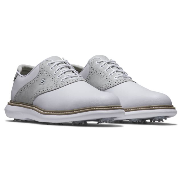 Footjoy Mens FJ Traditions Waterproof Full Grain Leather Spiked Golf Shoes