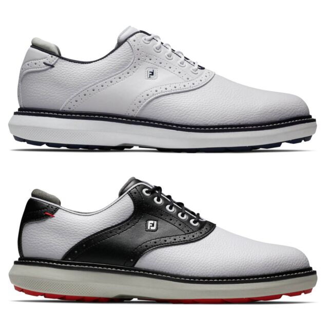 FootJoy Mens 2024 Traditions Spikeless Waterproof Full Grain Leather Golf Shoes