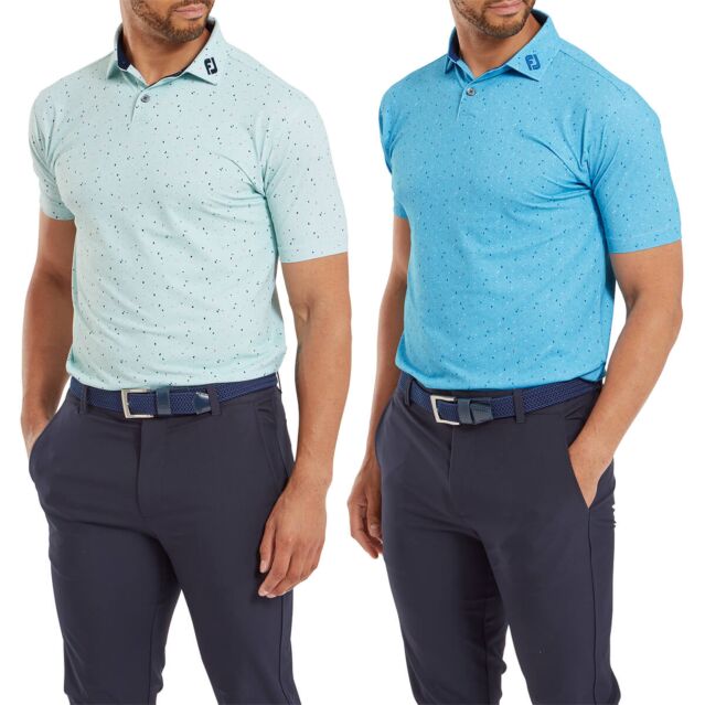 FootJoy Mens 2024 Tweed Textured Four Way Stretch Wicking Golf Polo Shirt