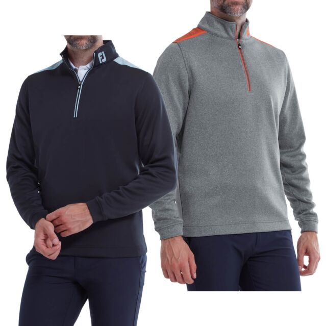 FootJoy Mens Woven Yoke Contrast Chillout Xtreme Stretch Golf Sweater
