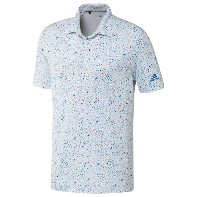 adidas Golf Mens Primeblue Flag Print Breathable Regular Fit Polo Shirt