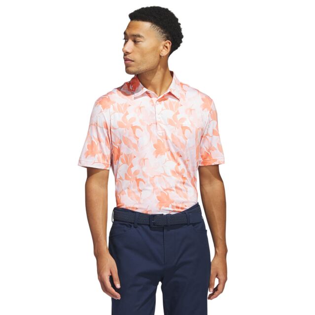 adidas Golf Floral Patterned Sustainable Recycled Polo Shirt