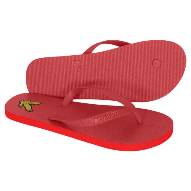 Lyle & Scott Mens Eagle Logo Rubber Summer Beach Flip Flop Sandals