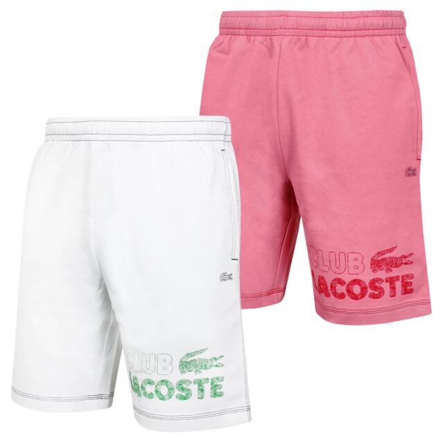 Lacoste Mens GH5638 Embossed Drawcord Light French Terry Club Shorts