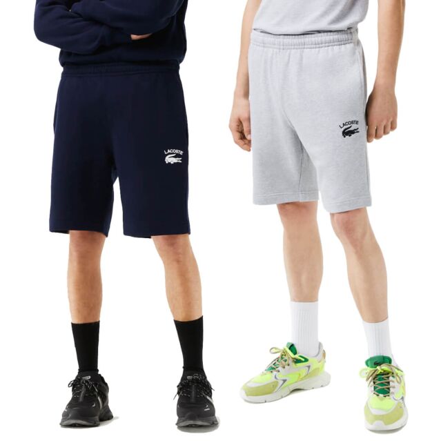Lacoste Mens GH9875 Drawcord Embroidered Classic French Terry Shorts