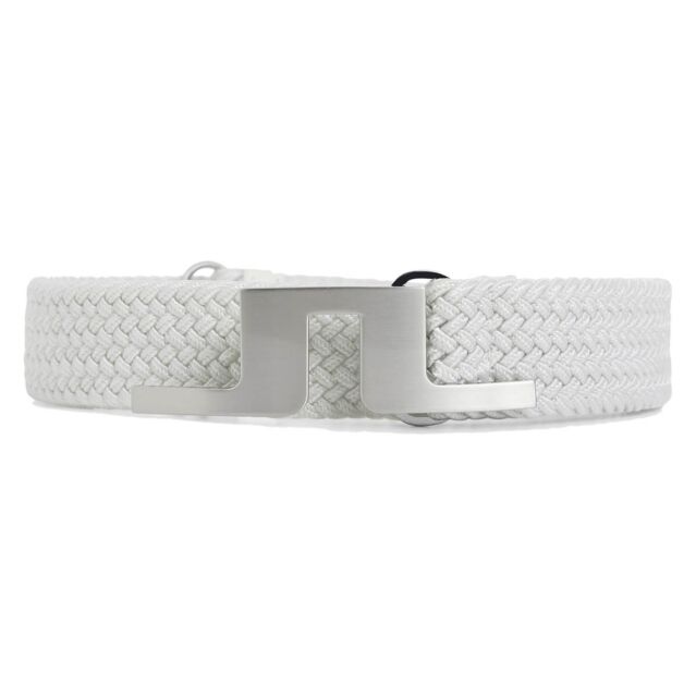 J.Lindeberg Mens Berry Elastic Logo Buckle Braided Golf Belt