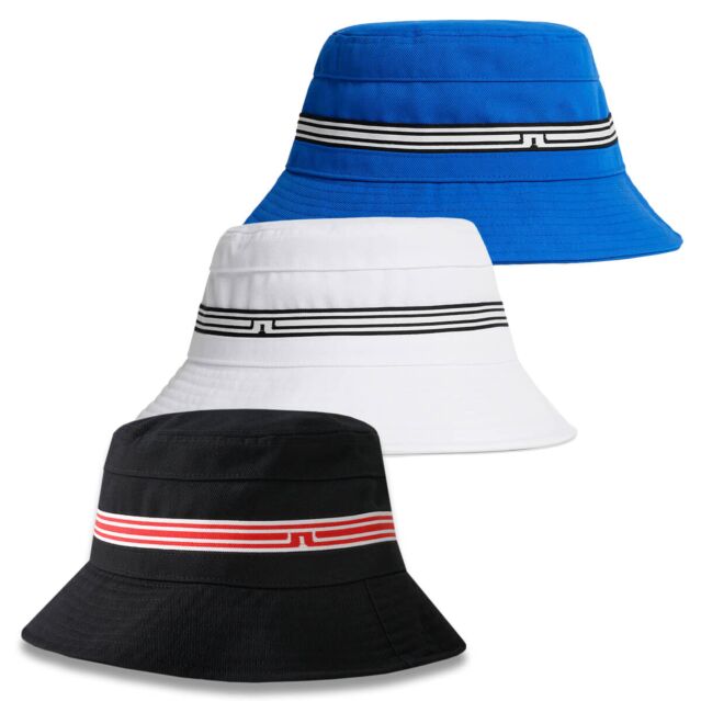 J.Lindeberg Mens Denver Stripe Stretch Fabric Golf Bucket Hat