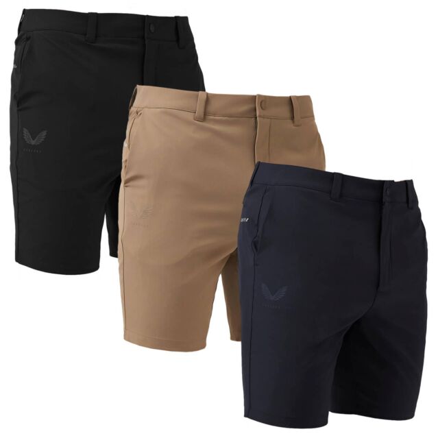 Castore Mens 2025 Golf Stretch Woven Fabric Water Resistant Lightweight Shorts