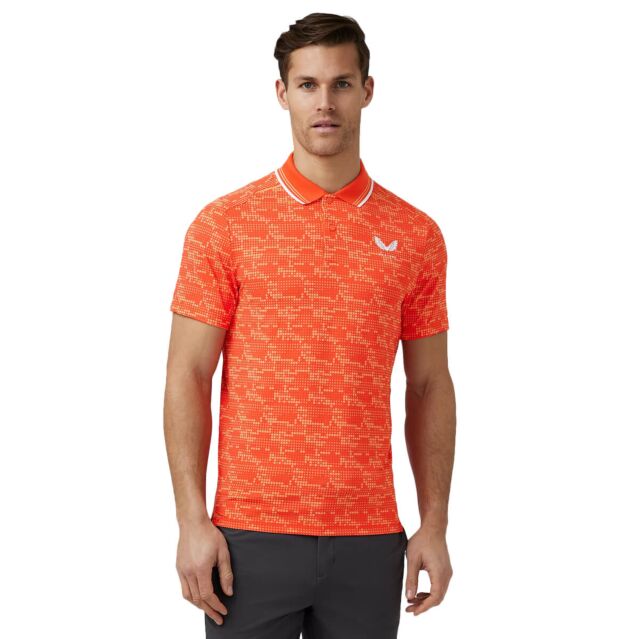 Castore Mens Printed Tech Golf Polo Shirt