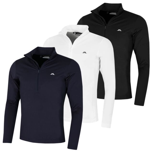 J.Lindeberg Mens Luke Half Zip Midlayer Moisture Wicking Active Sweater