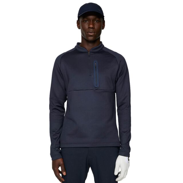 J.Lindeberg Mens Adam Quarter Zip Mid Layer Wicking Golf Sweater