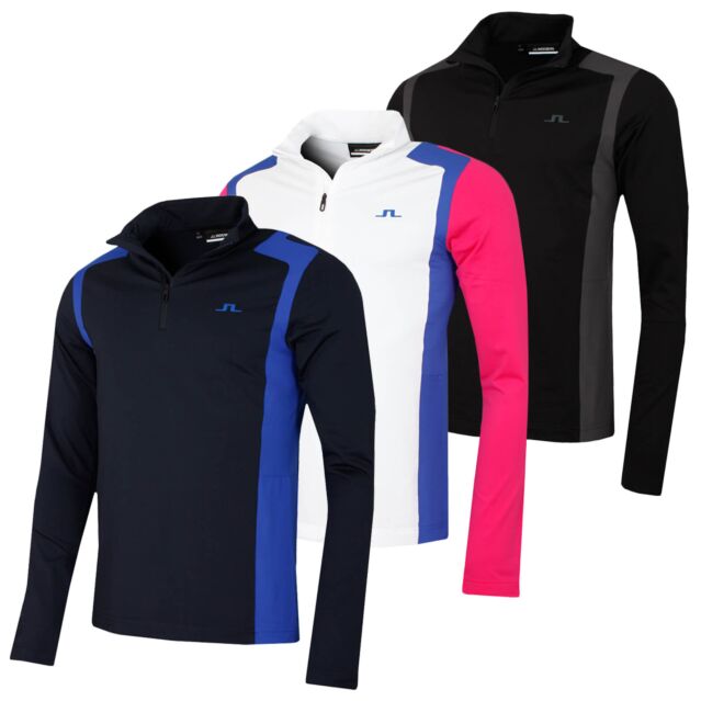 J.Lindeberg Mens Lukas Quarter Zip Mid Layer Soft Golf Sweater