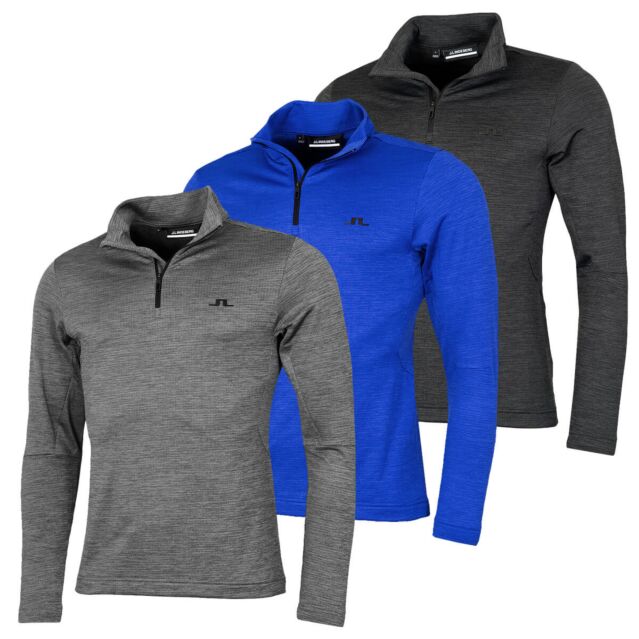 J.Lindeberg Mens Destry Zip Mid Layer Breathable Golf Sweater