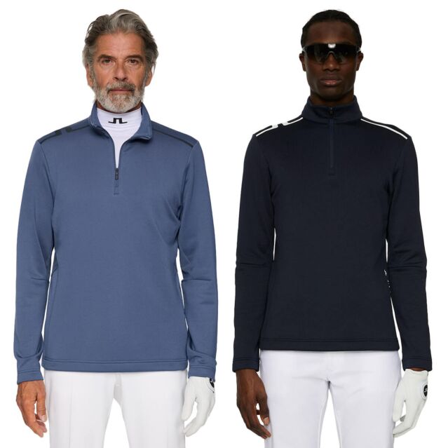 J.Lindeberg Mens Vinnie Quarter Zip Mid Layer Stretch Golf Sweater