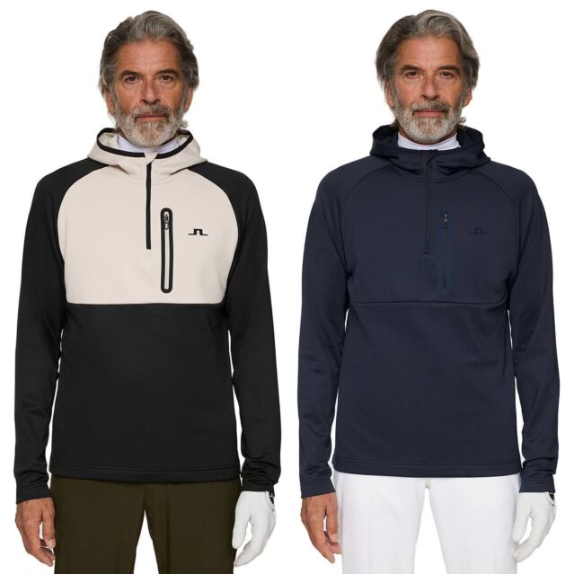 J.Lindeberg Mens Adam Quarter Zip Soft Wicking Stretch Golf Hoody