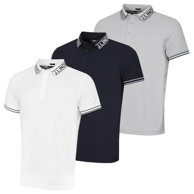 J.Lindeberg Mens Austin Fast Drying Regular Fit Golf Polo Shirt