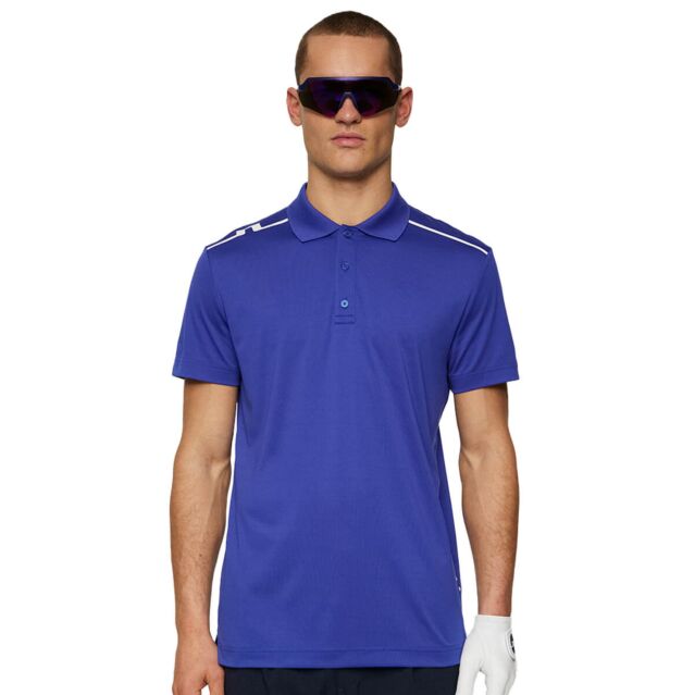 J.Lindeberg Mens Lionel Jacquard Wicking Stretch Golf Polo Shirt