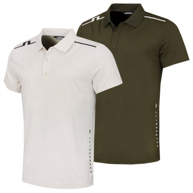 J.Lindeberg Mens Lionel Wicking 4 Way Stretch Golf Polo Shirt