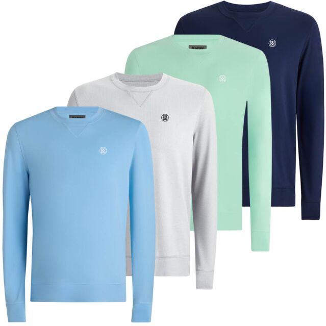 G/Fore Mens 2025 Performance Piqué Crewneck Layer 4-Way Stretch Golf Sweater