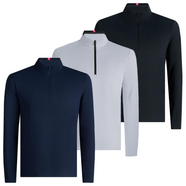 G/Fore Mens Brushed Back Tech 1/4 Zip Wicking Golf Pullover Sweater