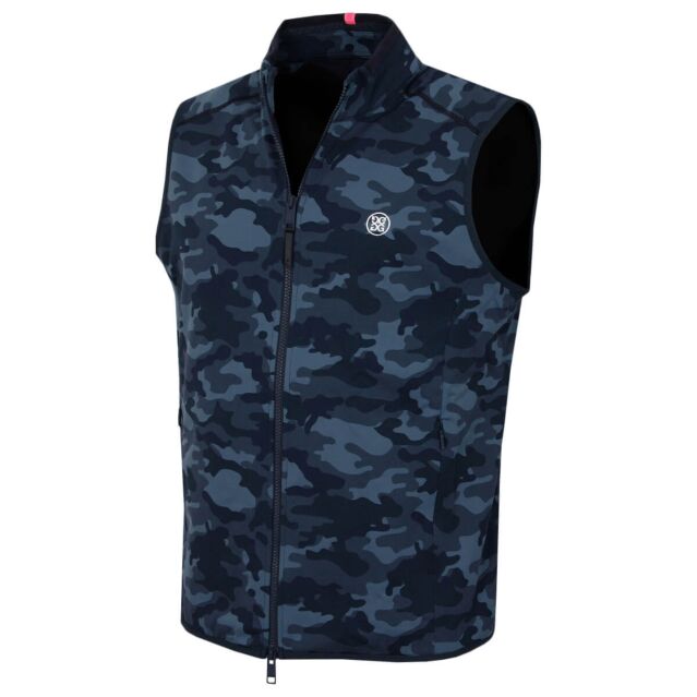 G/Fore Mens Double Knit Camo Wind Repellent Warm Stretch Golf Gilet Vest