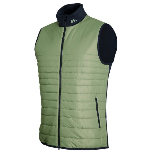 J.Lindeberg Mens Martino Quilt Hybrid Stretch Golf Vest Gilet