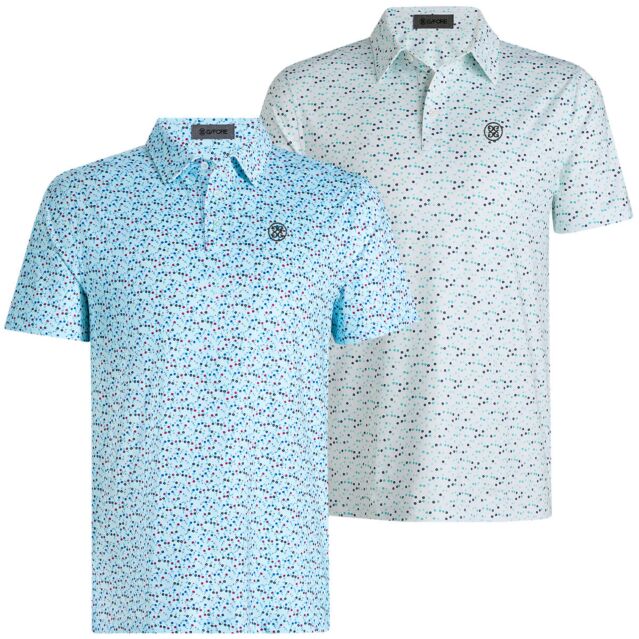 G/Fore Mens Aye Poppy Tech Jersey Moisture Wicking Soft Stretch Golf Polo Shirt