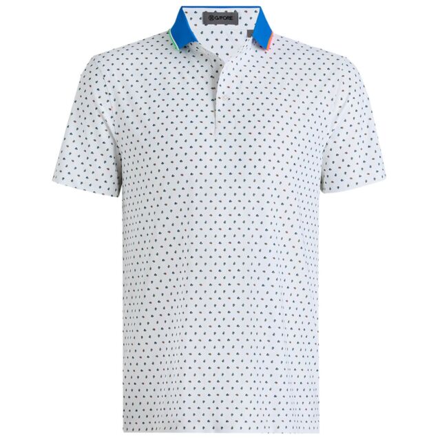 G/Fore Mens Ditsy Floral Tech Piqué 4-Way Stretch Wicking Golf Polo Shirt
