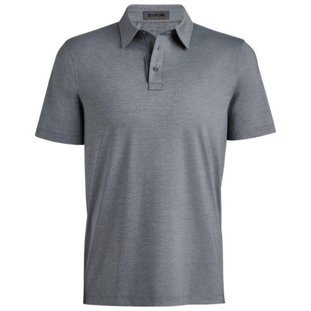 G/Fore Mens Melange Ice Nylon Moisture Wicking 4-Way-Stretch Golf Polo Shirt