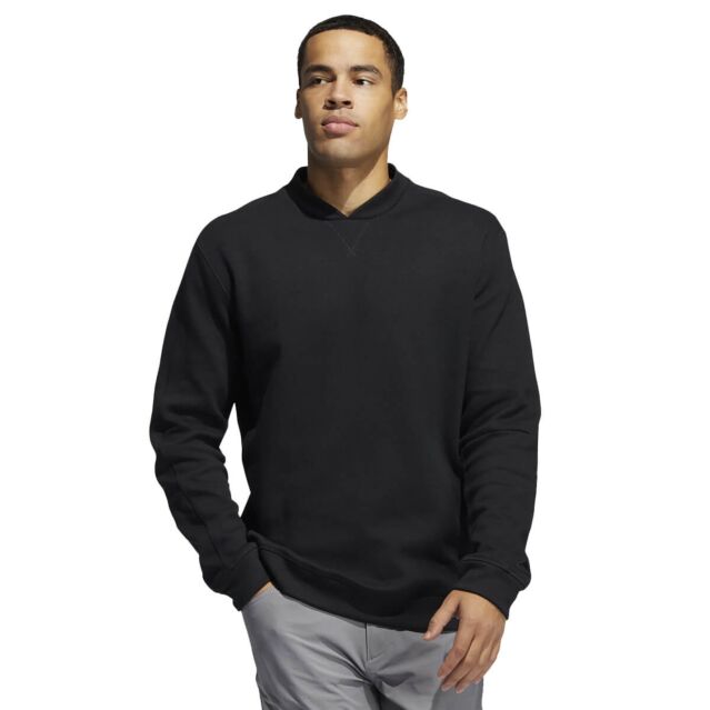 adidas Golf Mens Go-To Crew Soft Stretch Dense Knit Performance Sweater