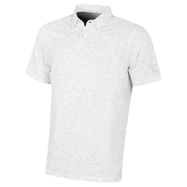 adidas Golf Mens Go To Camo Print Moisture Wicking Stretch Polo Shirt