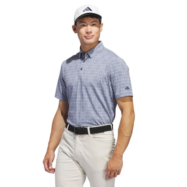 adidas Golf Mens Go To Novelty Printed Sustainable Polo Shirt