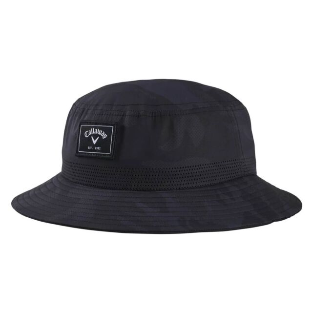 Callaway Golf Mens 2024 HD Waterproof Bucket Hat - Black Camo