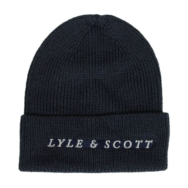 Lyle Scott Mens Ribbed Wool Blend Warm Golf Beanie Hat