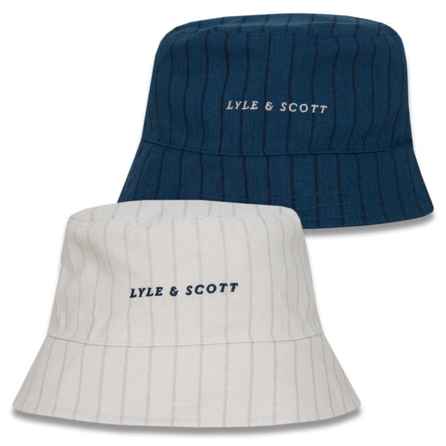 Lyle & Scott Mens 2024 Pinstripe Cotton Fabric Durable One Size Bucket Hat