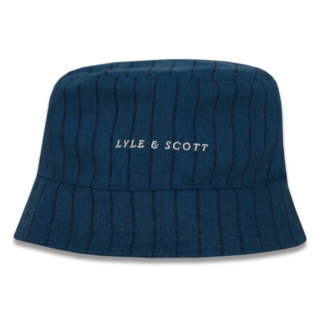 Lyle Scott Mens Pinstripe Cotton Durable One Size Bucket Hat