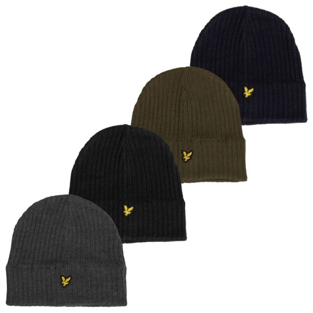 Lyle & Scott Mens Knitted Ribbed Classic Cosy Warm Winter Beanie Hat