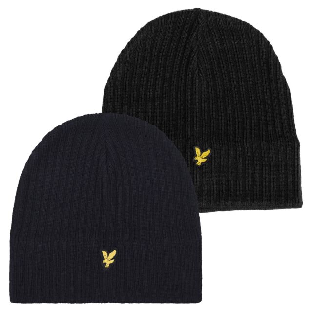 Lyle & Scott Mens Knitted Ribbed Classic Cosy Warm Winter Beanie Hat